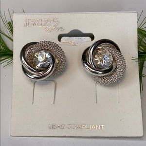 🍭4/$20 silver tone statement earrings NWT